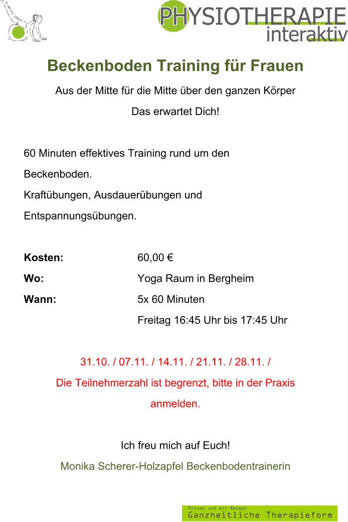 Beckenboden Training Oktober 2025