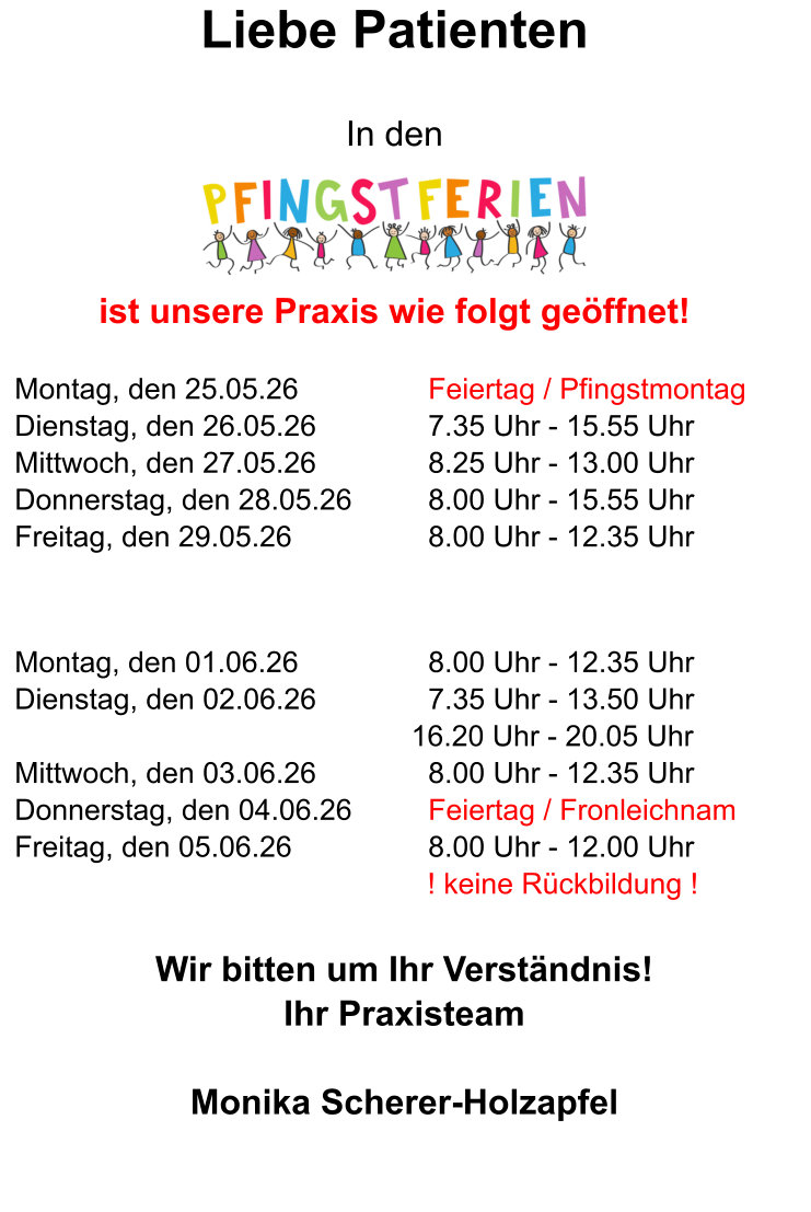Öffnungszeiten Pfingsten 2026
